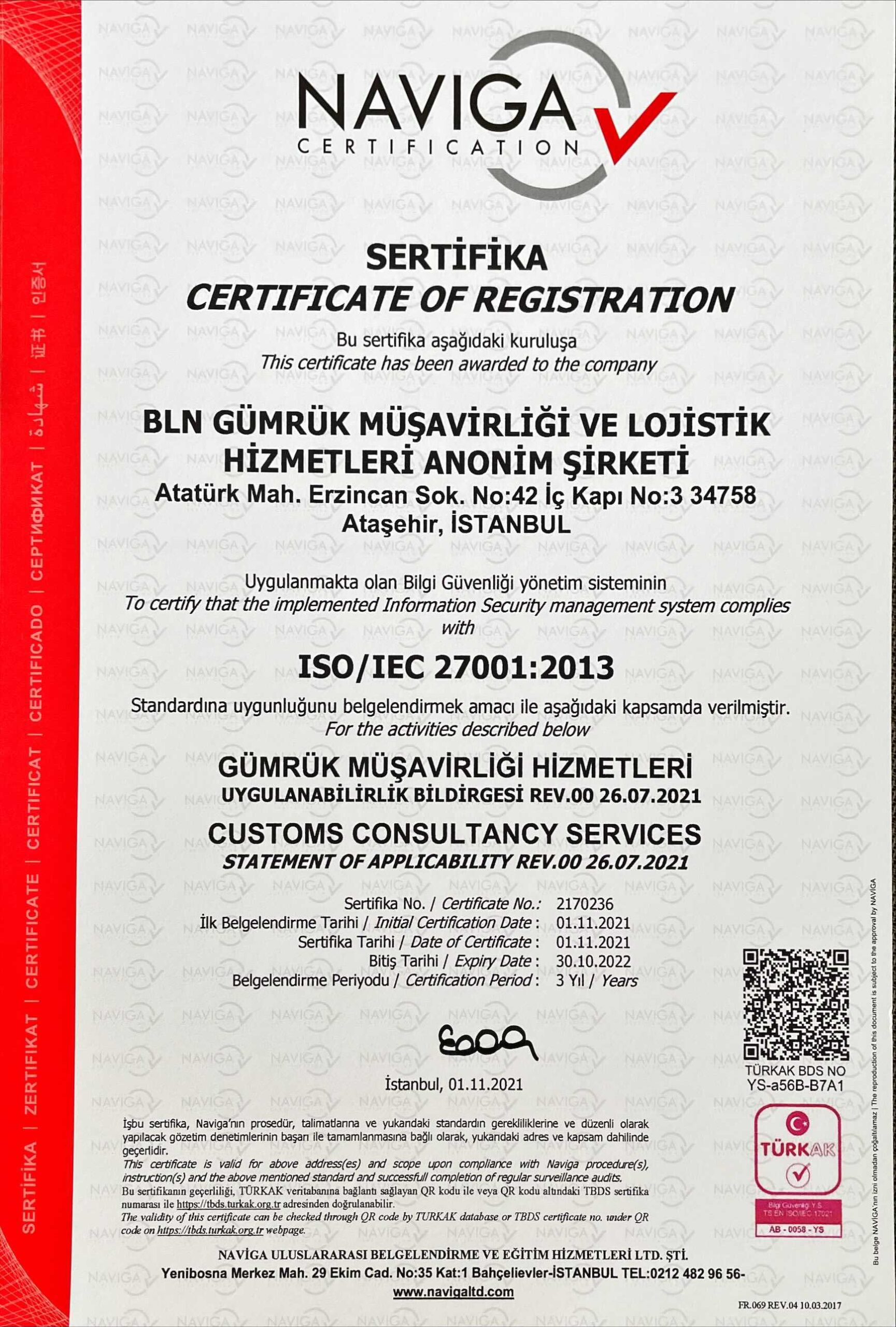 BLN hizmet ve belge görseli